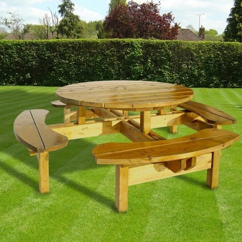 Round Picnic Table 8 Seater