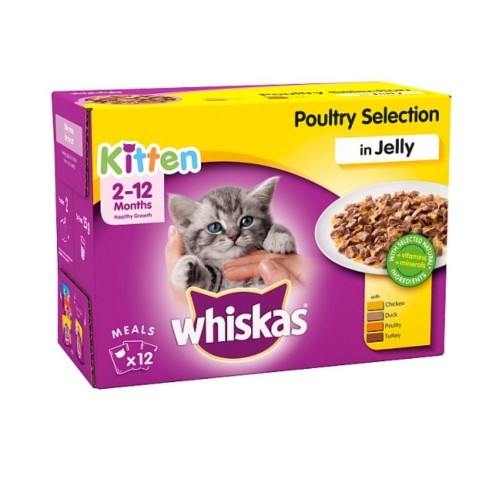Whiskas Pouch Kitten Food Poultry 12x100g